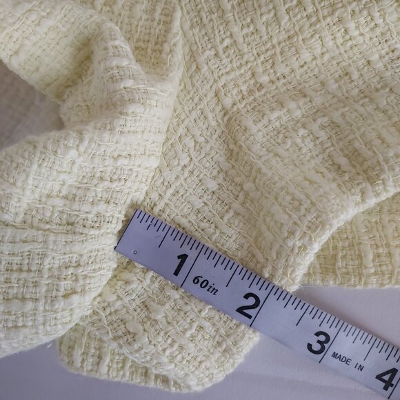 Zara Two Piece Pastel Yellow Textured Cropped  Jacket & Skort Set Size Lg - Picture 2 of 10